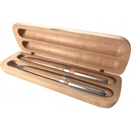 Drewniany zestaw długopis i roller INDIANAPOLIS