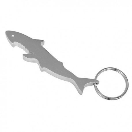 Aluminiowy brelok - otwieracz Shark, srebrny 