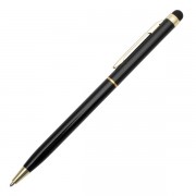 Długopis aluminiowy Touch Tip Gold, czarny 