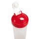 Shaker Muscle Up 600 ml, czerwony/transparentny 