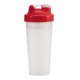 Shaker Muscle Up 600 ml, czerwony/transparentny 