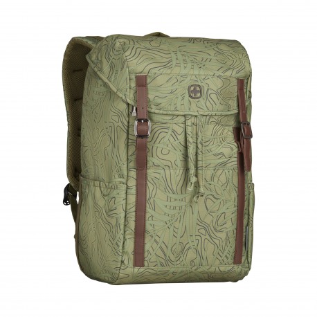 Plecak z klapą Wenger Cohort Olive Fern Print 16`